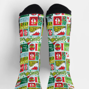 Grinch Merry Grinchmas Pattern Socks