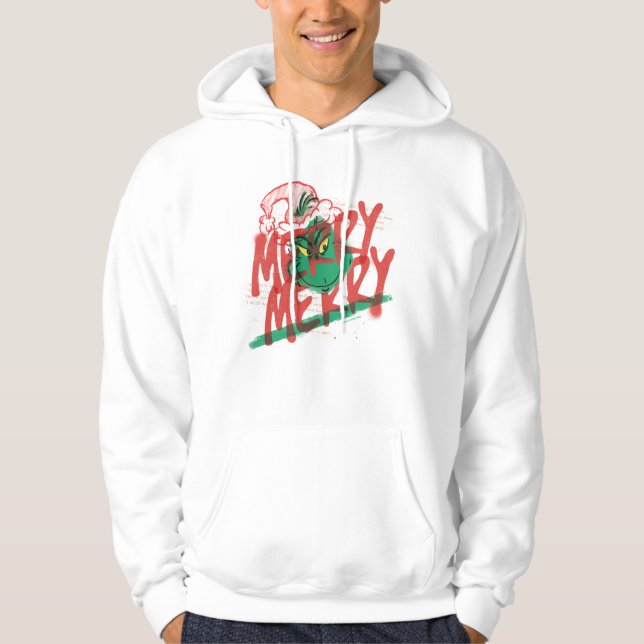 Grinch | Merry Merry Grunge Graphic Hoodie (Front)