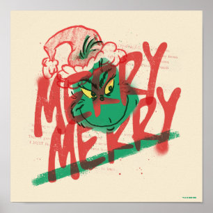 Grinch   Merry Merry Grunge Graphic Poster