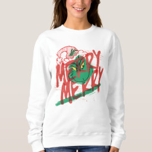 Grinch   Merry Merry Grunge Graphic Sweatshirt