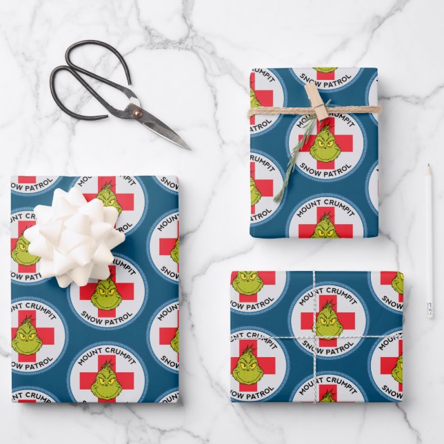 Grinch | Mt. Crumpit Snow Patrol Wrapping Paper Sheet (Front)