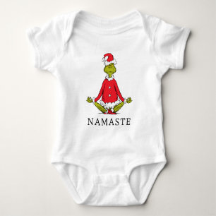 Grinch   Namaste Santa Claus Baby Bodysuit