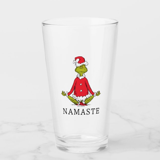 Grinch | Namaste Santa Claus Glass (Front)