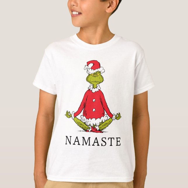 Grinch | Namaste Santa Claus T-Shirt (Front)