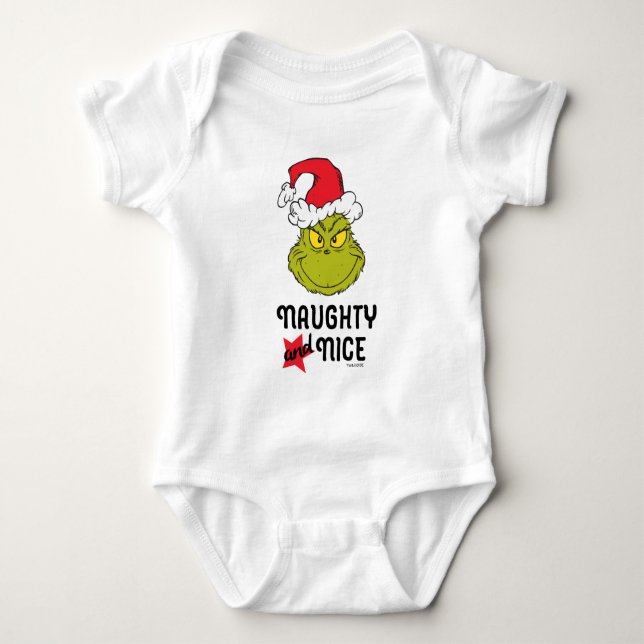 Grinch | Naughty and Nice Baby Bodysuit (Front)