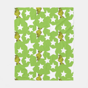 Grinch Peeking Star Pattern Fleece Blanket