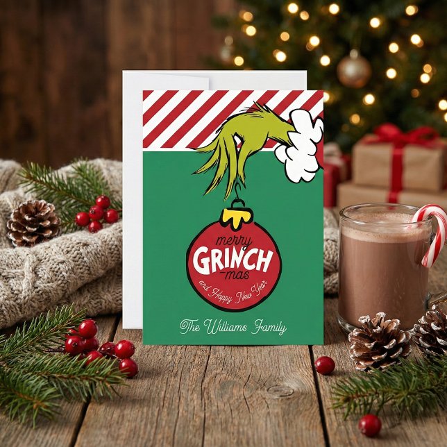 Grinch | Personalised Ornament Holiday Card (Creator Uploaded)