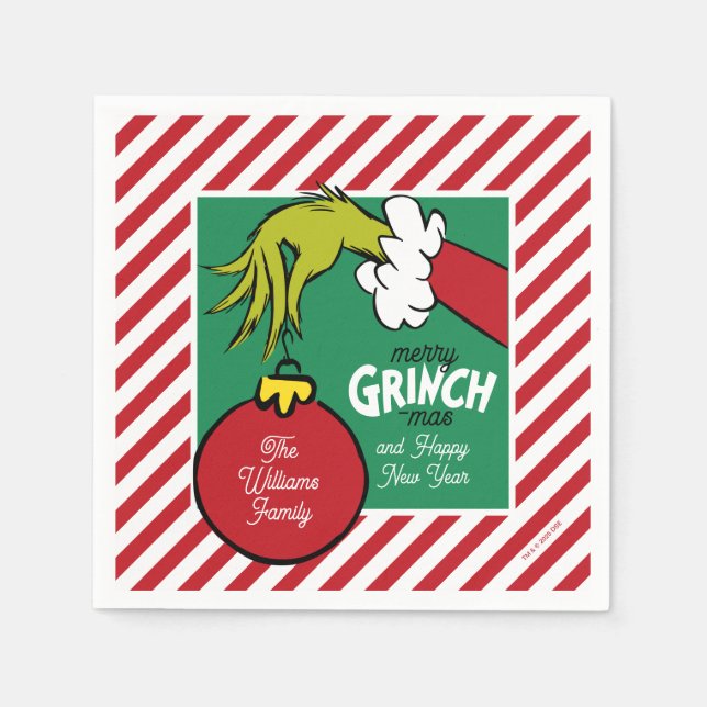 Grinch | Personalised Ornament Napkin (Front)