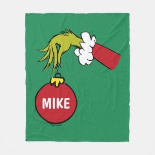 Grinch Personalized Ornament Fleece Blanket