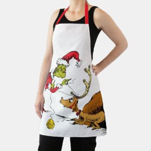 Grinch Prepares Max the Reindeer Apron