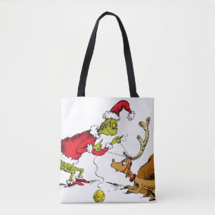 Grinch Prepares Max the Reindeer Tote Bag