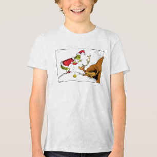 Grinch Prepares Max the Reindeer Tri-Blend Shirt