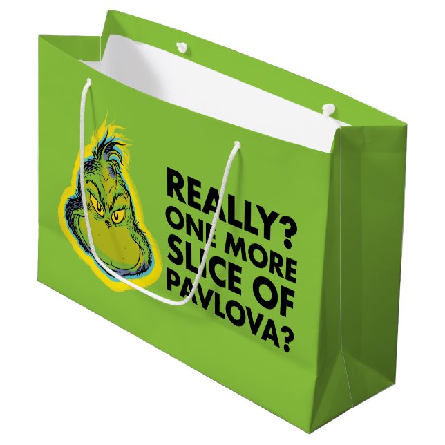 Grinch | Really? One More Slice of Pavlova? Qu Large Gift Bag (Front Angled)