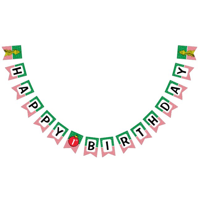Grinch Red and Green Snowflake Birthday Bunting (All)