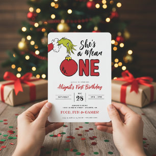 Grinch She's a Mean One 1st Birthday