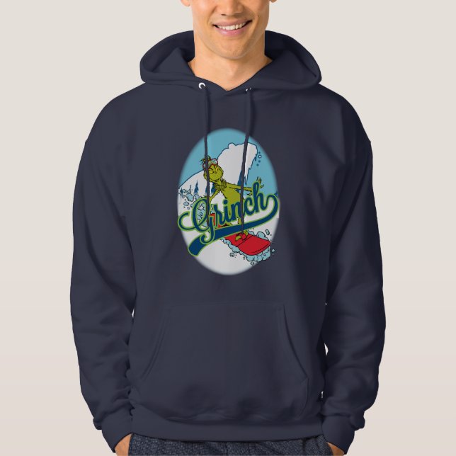 Grinch Snowboarding Hoodie (Front)