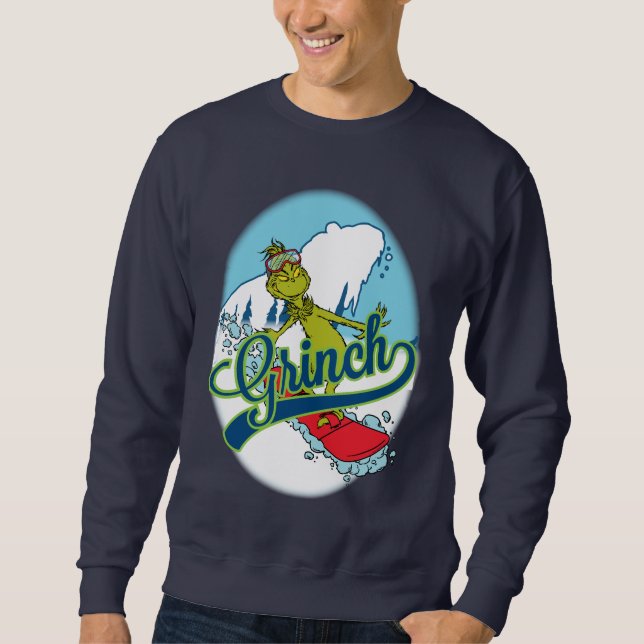 Grinch Snowboarding Sweatshirt (Front)