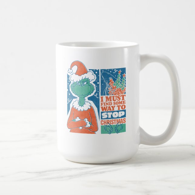 Grinch | Stop Christmas Vintage Graphic Coffee Mug (Right)
