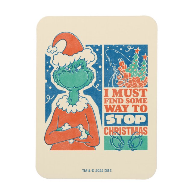 Grinch | Stop Christmas Vintage Graphic Magnet (Vertical)