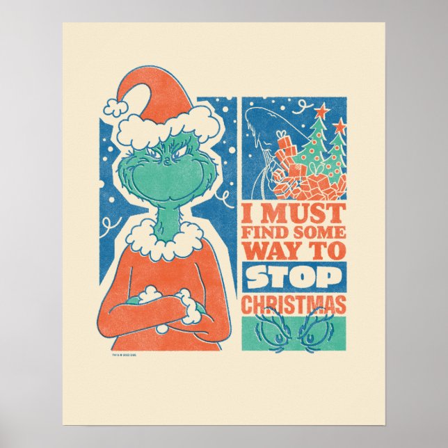 Grinch | Stop Christmas Vintage Graphic Poster (Front)