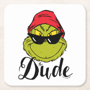 Grinch   The Dude Square Paper Coaster