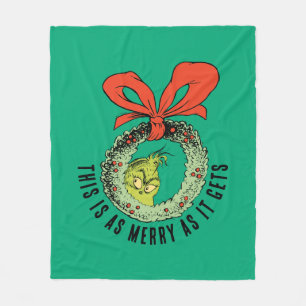 Grinch   This Is As Merry As It Gets Fleece Blanket