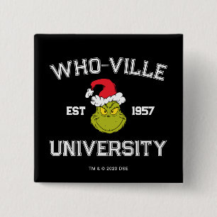 Grinch   Who-ville University Est 1957 15 Cm Square Badge