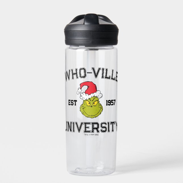 Grinch | Who-ville University Est 1957 Water Bottle (Front)