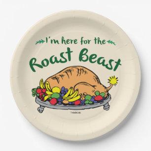 Grinch Whoville I'm Here for the Roast Beast Paper Plate