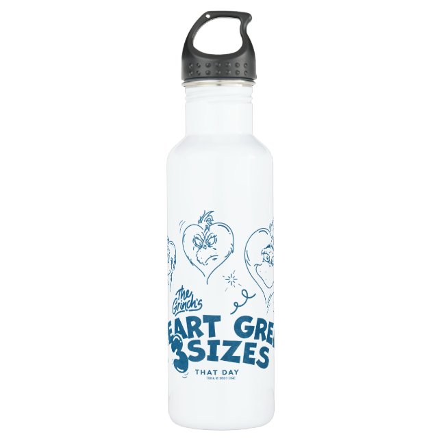 Grinch's Heart Grew 3 Sizes 710 Ml Water Bottle (Front)