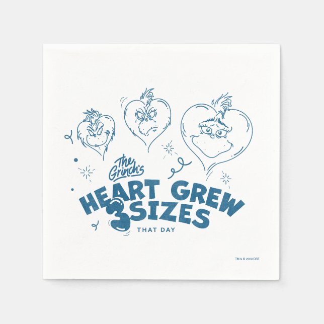 Grinch's Heart Grew 3 Sizes Napkin (Front)