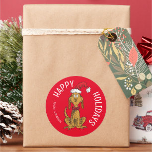 Grinch's Max Santa Claus Hat Classic Round Sticker