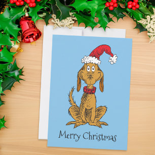 Grinch's Max Santa Claus Hat Holiday Card