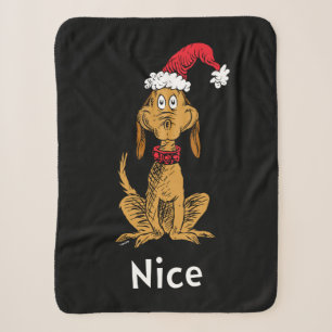Grinch's Max Santa Claus Hat Sherpa Blanket
