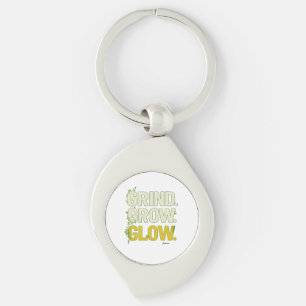 GRIND.GROW.GLOW.—Inspirational Botanical Typograph Key Ring