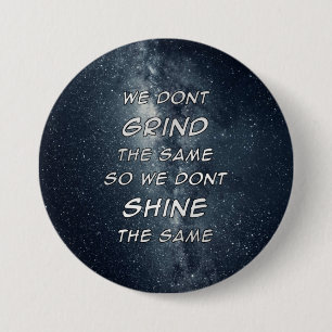 Grind & Shine Stars Motivational Inspiration 7.5 Cm Round Badge