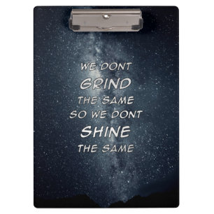 Grind & Shine Stars Motivational Inspiration Clipboard
