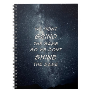Grind & Shine Stars Motivational Inspiration Notebook