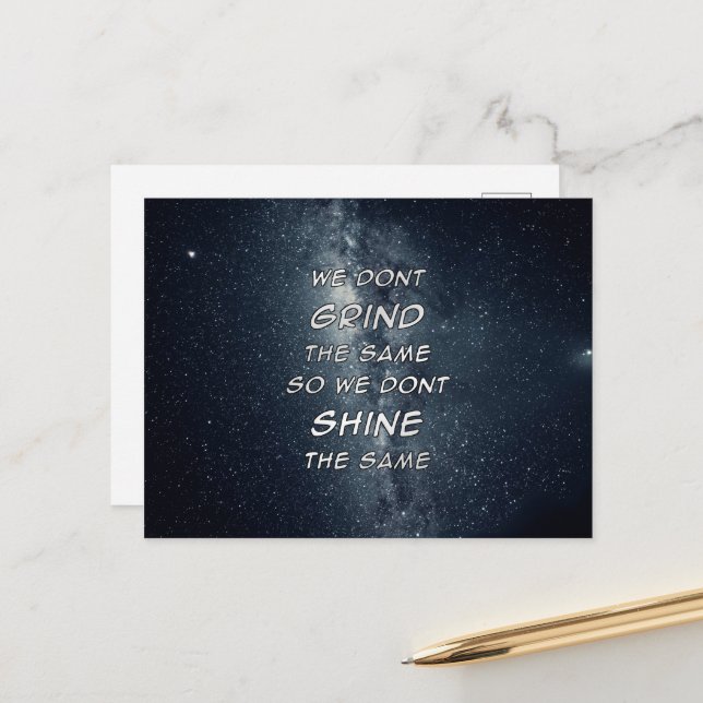 Grind & Shine Stars Motivational Inspiration Postcard (Front/Back In Situ)