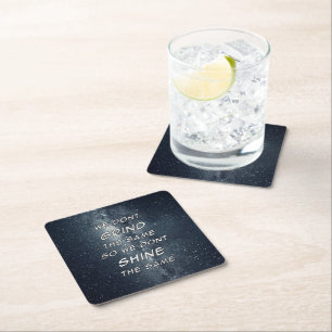 Grind & Shine Stars Motivational Inspiration Square Paper Coaster