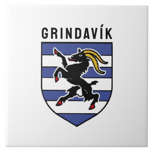 Grindavík Coat of Arms - Iceland Tile (Front)