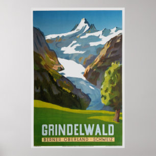 Grindelwald,Berner Oberland, Schweiz, Ski Poster