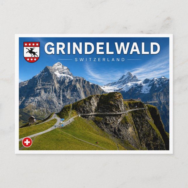 Grindelwald – First Cliff Walk, Switzerland Postcard (Front)