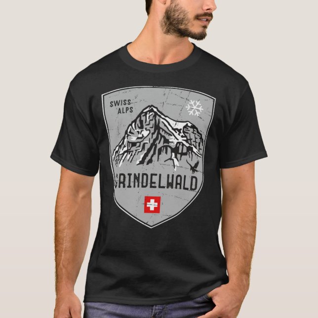 Grindelwald Mountain Switzerland Emblem Classic T T-Shirt (Front)