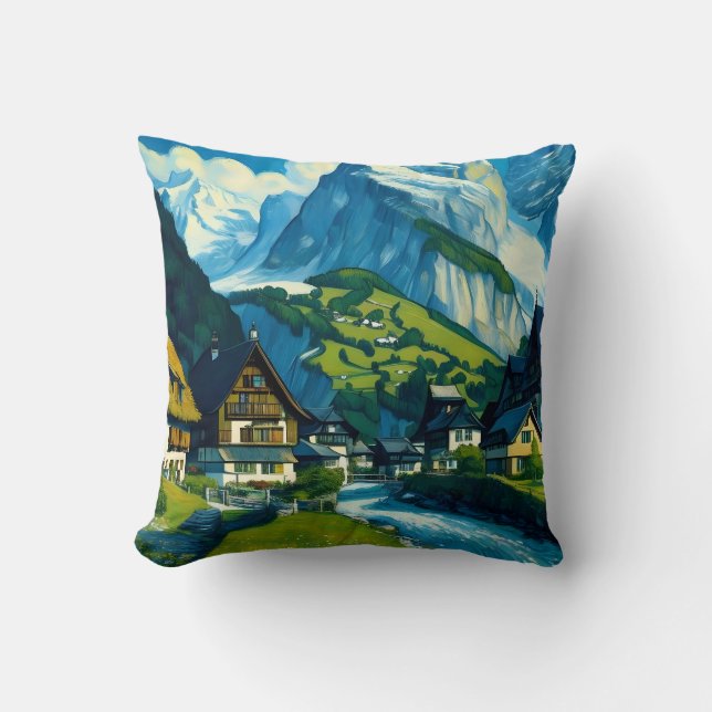Grindelwald Switzerland Art Cushion (Front)
