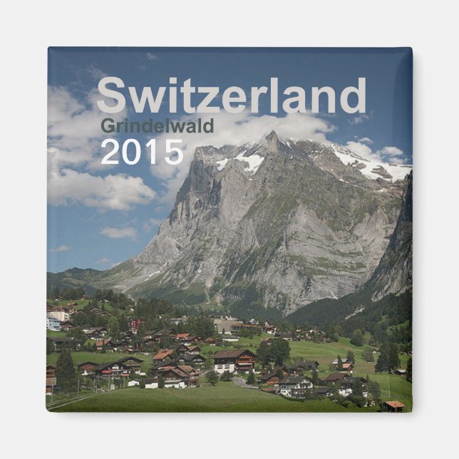 Grindelwald Switzerland Magnet Change Year (Front)