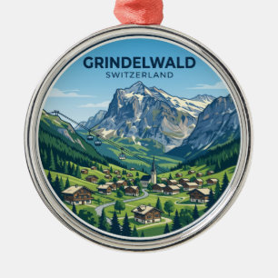 Grindelwald Switzerland Metal Tree Decoration