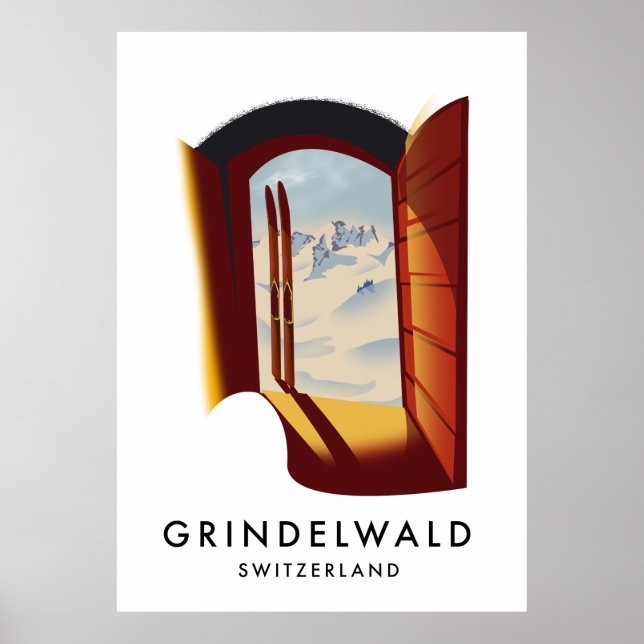 Grindelwald Switzerland ski poster (Front)