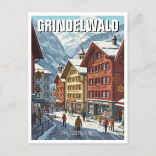 Grindelwald Switzerland Travel Postcard
