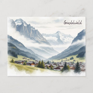 Grindelwald Switzerland Travel watercolour Postcard
